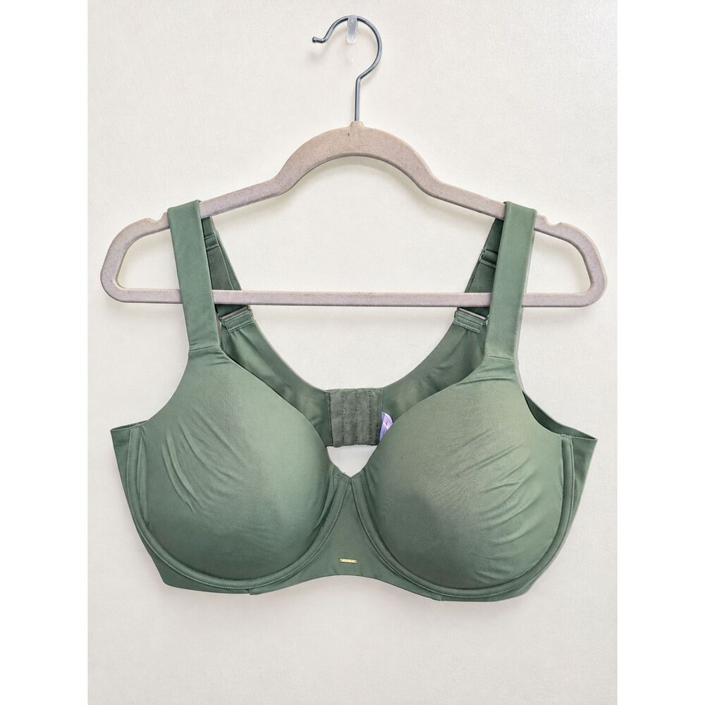 Cacique 50H Green Underwire Bra Lightly Lined Full Coverage Plus Size